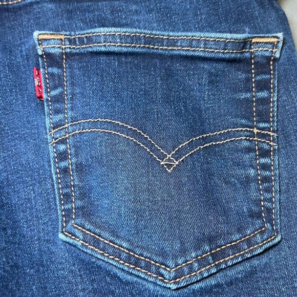 Levis 511 Slim Fit Jeans Mens 33x32 Dark Wash Blue Stretch Denim Classic Work - Picture 12 of 16